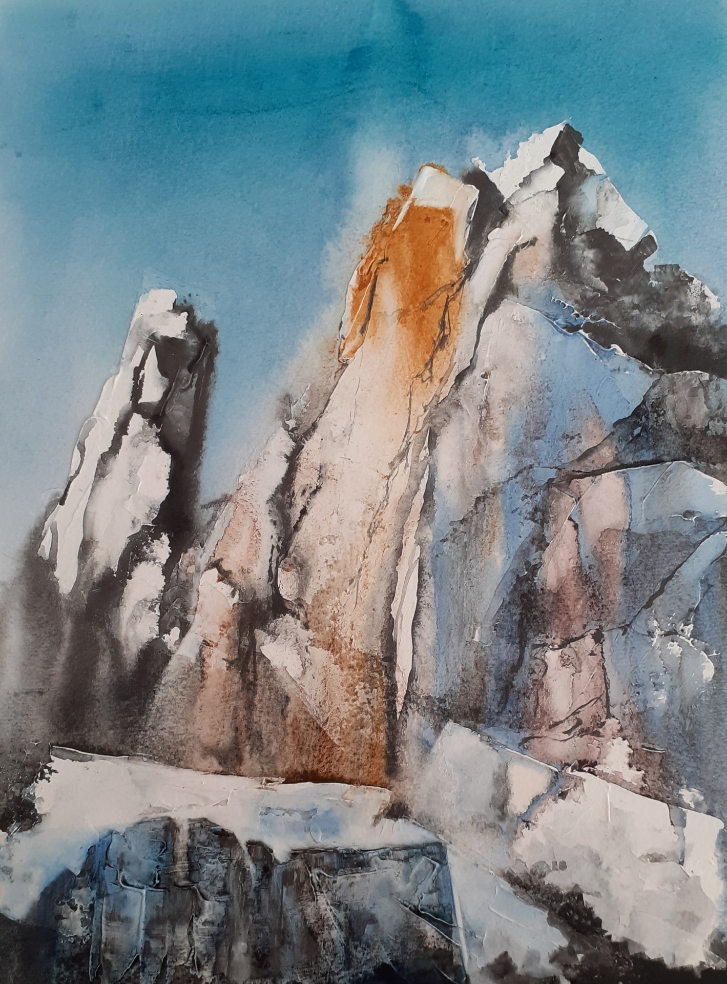 Aquarelle - Etude de Roches